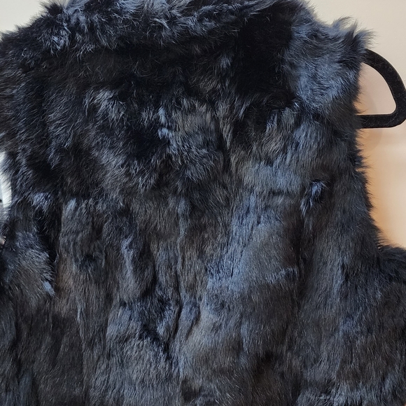 100% Rabbit Fur Vest  Vintage in Black by Jennyfer J - Picture 4 of 12